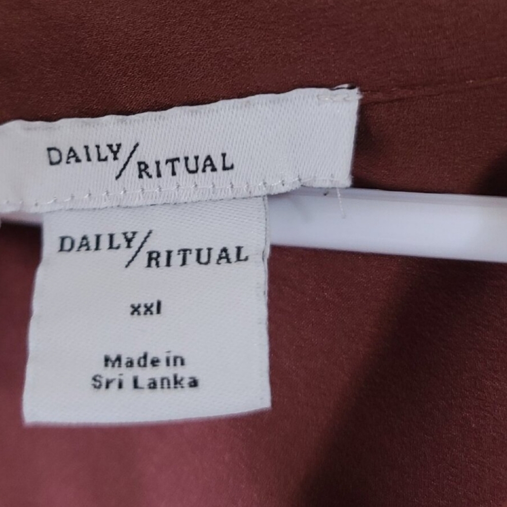 Daily Ritual Maroon Oversized Long Sleeve Blouse - Picture 4 of 4